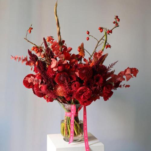 Red bouquet in a vase - Размер XL 