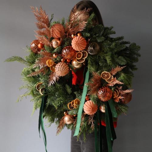 Wreath, "Tangerine Pie"  -  55-60 см