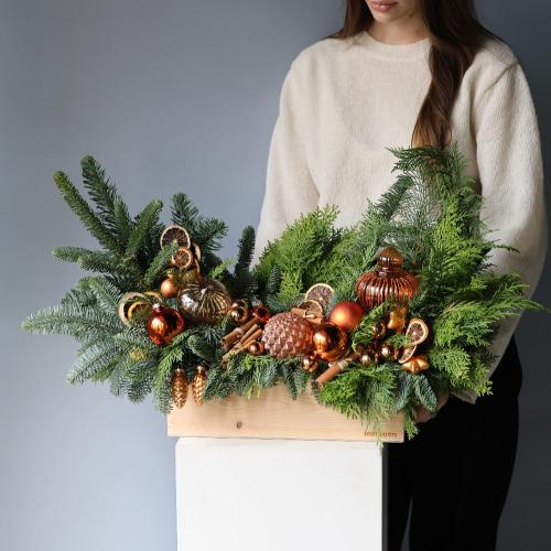 New Year wooden box 'Tangerine pie' - Размер L