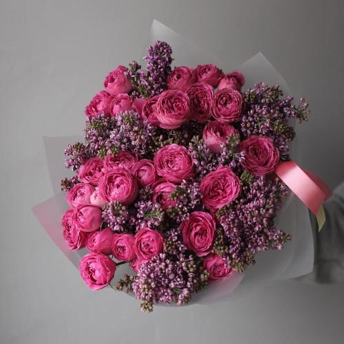 Spray Roses with Lilac, dark -  Размер M