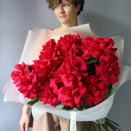 Bouquet of roses Raspberry sherbet - 25 роз 