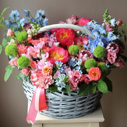 Авторская корзина "Картина маслом" - Размер L 