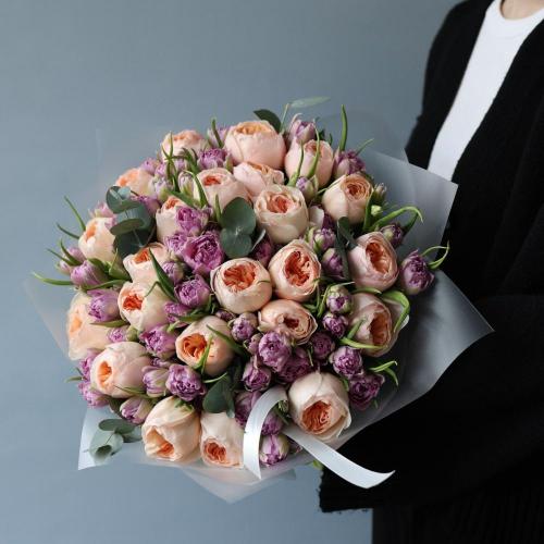 Garden Roses with Tulips -  Размер M 