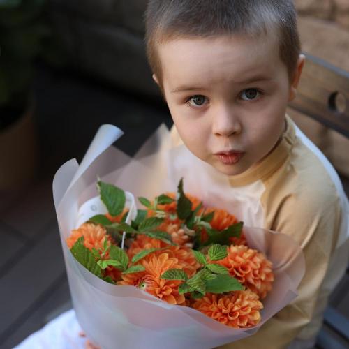 Orange Dahlia -  9 георгин