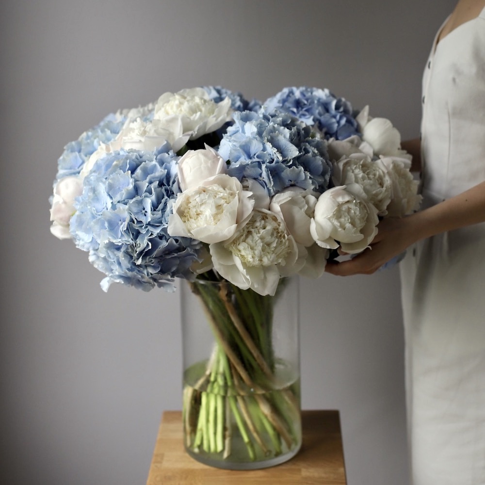 “Hydrangea with Peony in a vase”