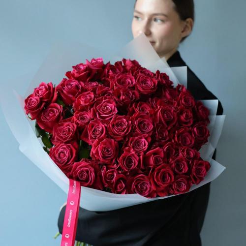 Raspberry roses - 49 роз 