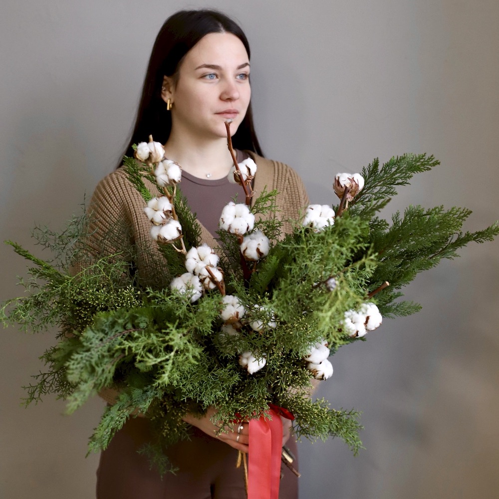 “Conifer bunch with a Cotton”
