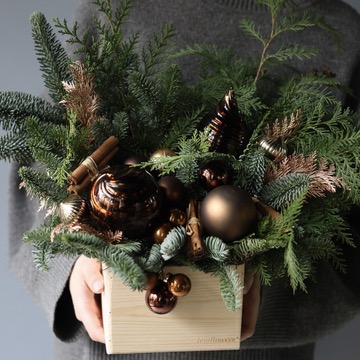 New Year wooden box 'Coffee with cinnamon'