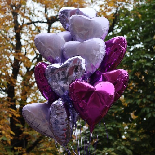 Set of balloons "Purple Hearts"