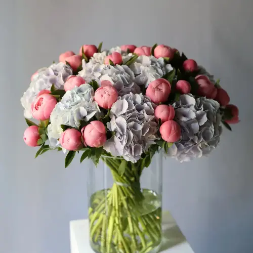Hydrangea with Peony in a vase - Размер XL 
