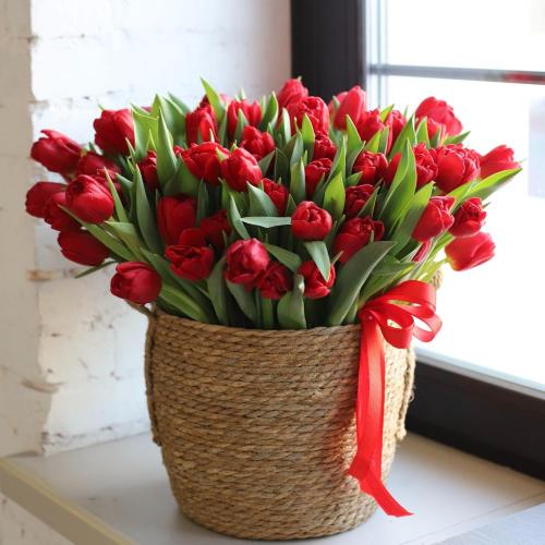 Tulips in a basket -  Размер L