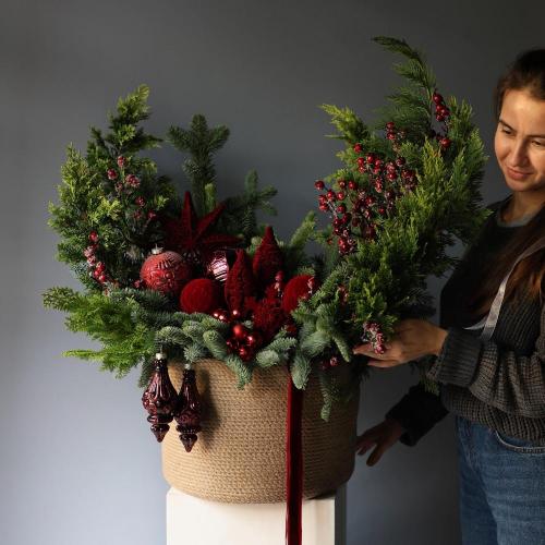 New Year basket "Red Velvet" - Размер L