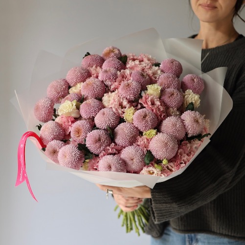 Lisianthus with Chrysanthemums - Размер L 