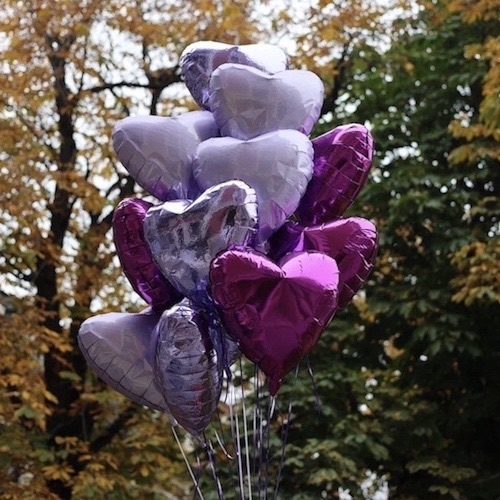 Set of balloons "Purple Hearts"