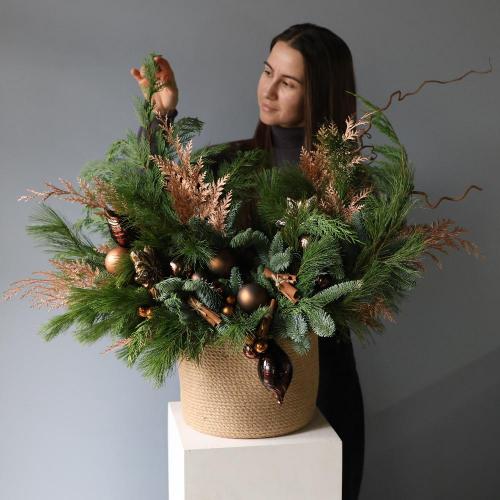 New Year basket 'Coffee with cinnamon' - Размер M