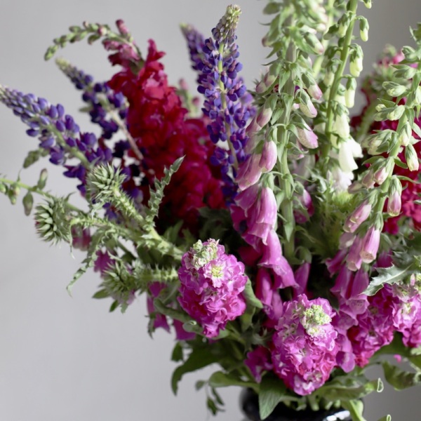 Raspberry bouquet in a vase