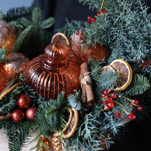 New Year wooden box 'Tangerine pie' -  Размер M