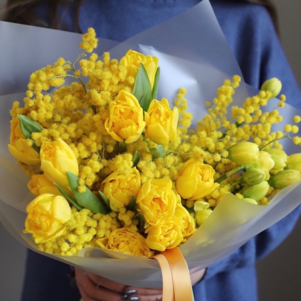 Mimosa with Daffodils and Tulips -  Размер S 