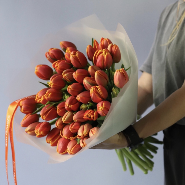 Orange Tulips - 49 тюльпанов