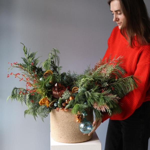 New Year's basket, "Blue Orange" - Размер M