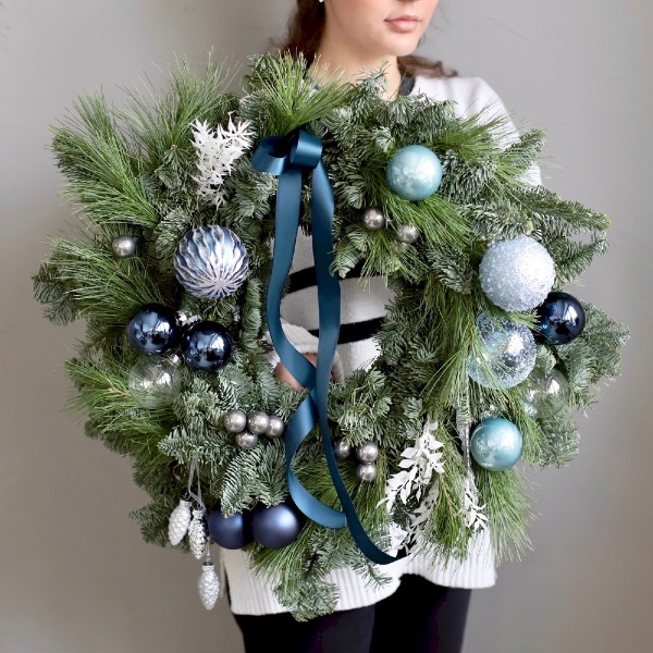 Christmas wreath 'Blue frost' - Размер 50-55 см