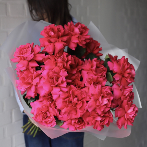 Bouquet of roses Raspberry sherbet - 25 роз 