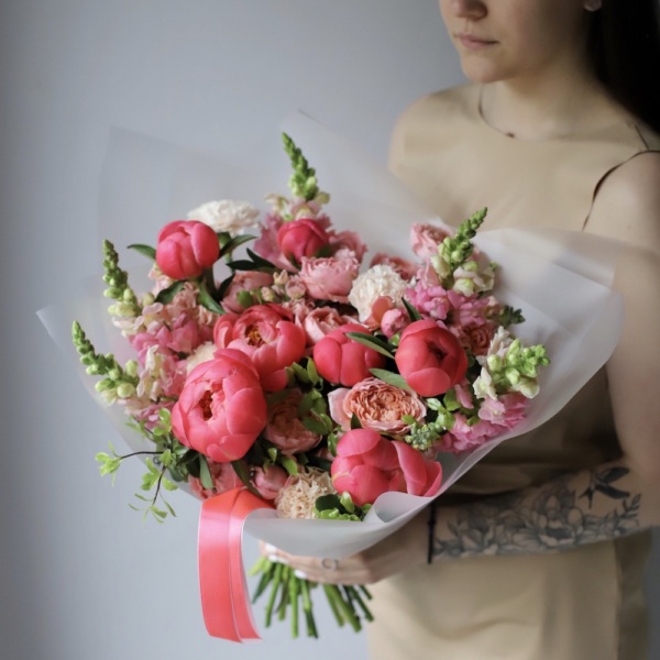 Coral bouquet compliment - Размер L
