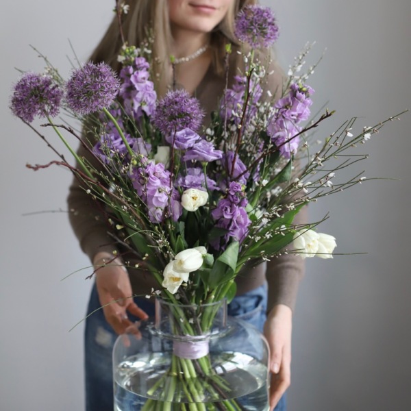 Lavender bouquet in a vase -  Размер M