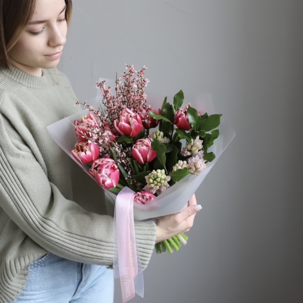 Tulips with Hyacinths and Genista - Размер S