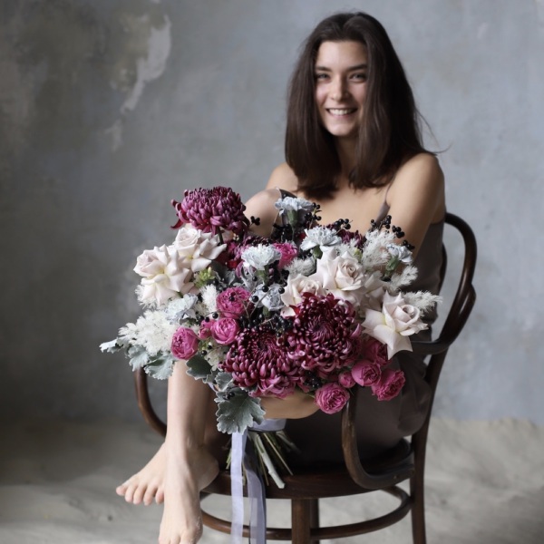 Signature bouquet November in the fog Signature bouquet November in the fog - Размер L