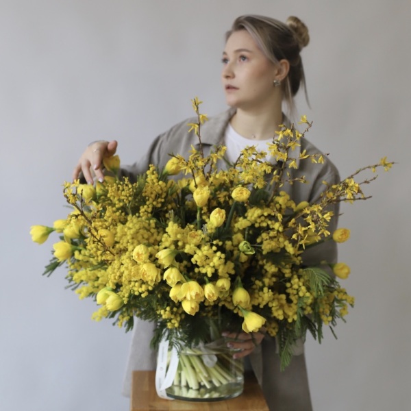 Sunny bouquet in a vase - Размер XL