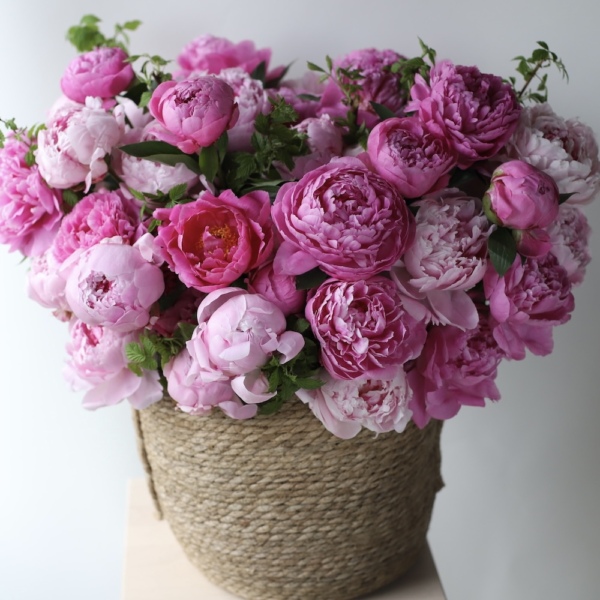 Pink Peonies in a basket  - Размер L