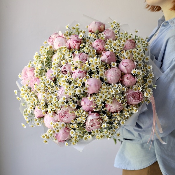 Peonies with Chamomile - Размер L