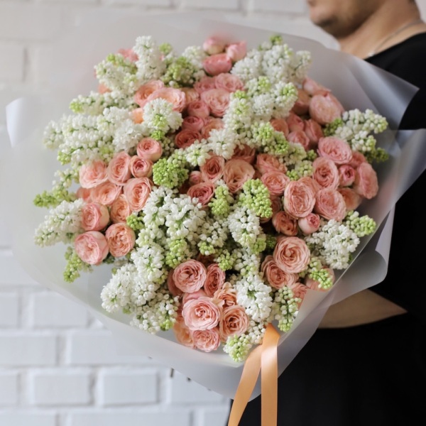 Spray Roses with Lilac, ligth - Размер L