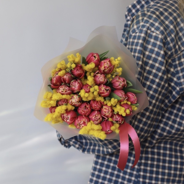 Mimosa with Tulips - Размер S
