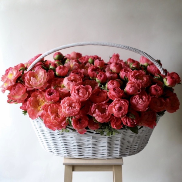 Basket of bright Peonies - Размер 3XL