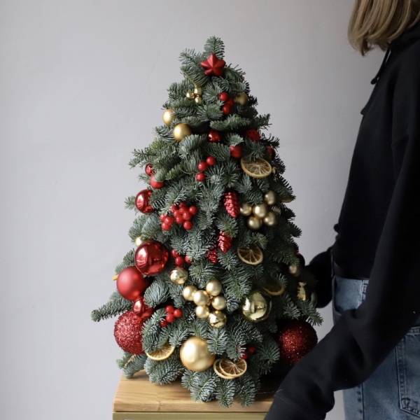 Christmas Tree 'Golden red' - 65 см