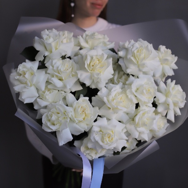 Bouquet of roses "Creamy Gelato" -  25 роз