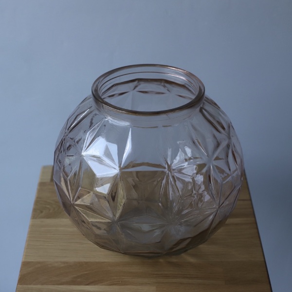 Transparent pink vase