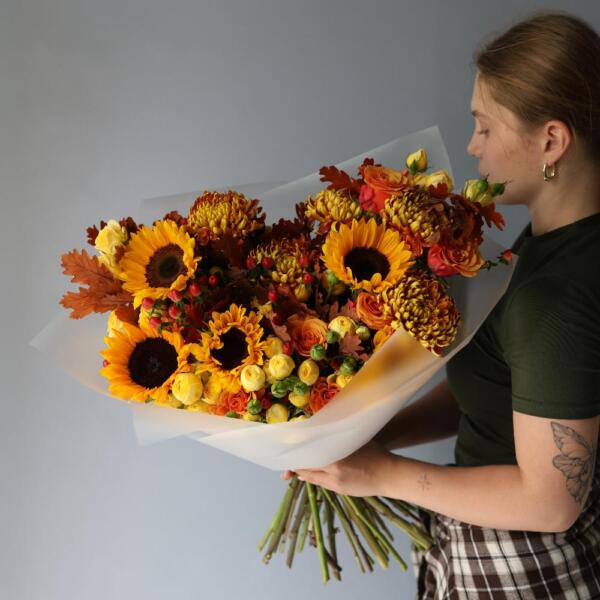 Orange signature bouquet - Размер M