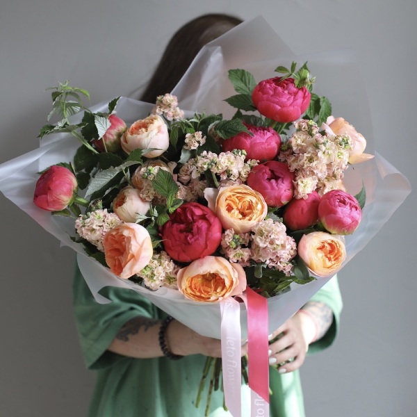 Coral bouquet compliment - Размер L