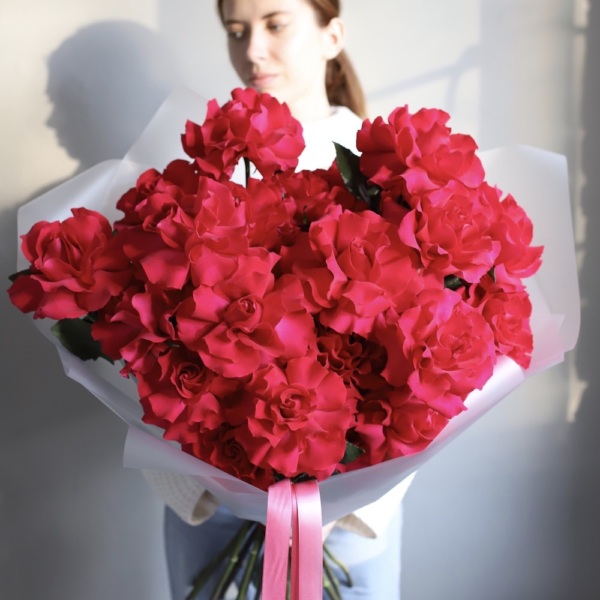 Bouquet of roses Raspberry sherbet - 25 роз