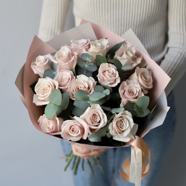 Light pink roses - 15 роз