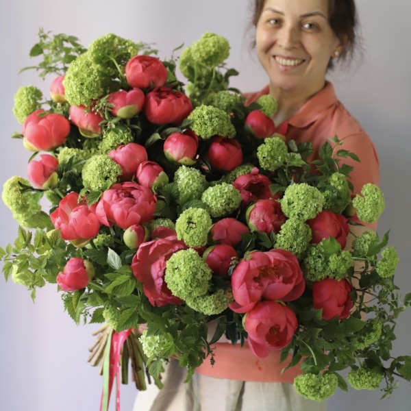 Peonies with Viburnum - Размер L