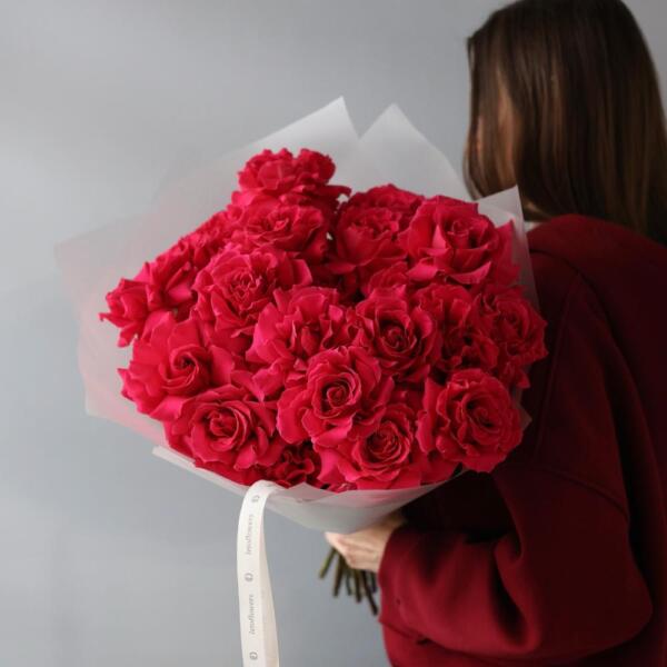 Bouquet of roses "Raspberry sherbet" - 25 роз