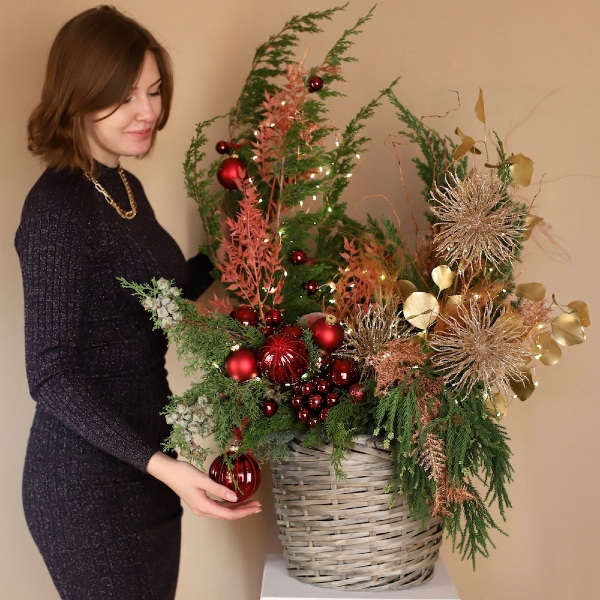 New Year basket 'Lingonberry' - Размер M 