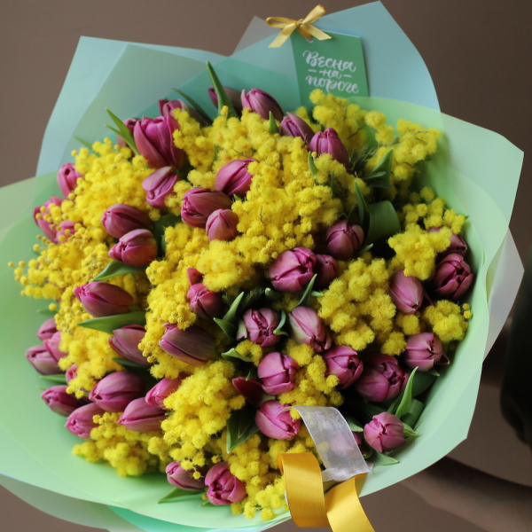 Mimosa with Tulips - Размер М