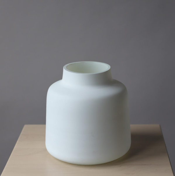 Low white vase