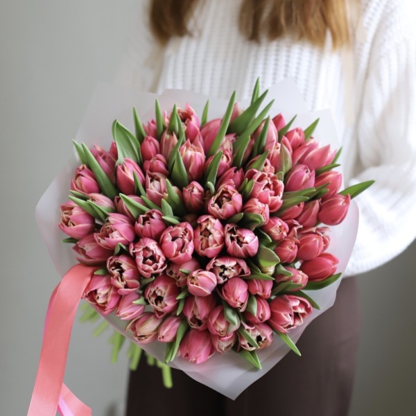 Bright-pink Tulips - 75 тюльпанов