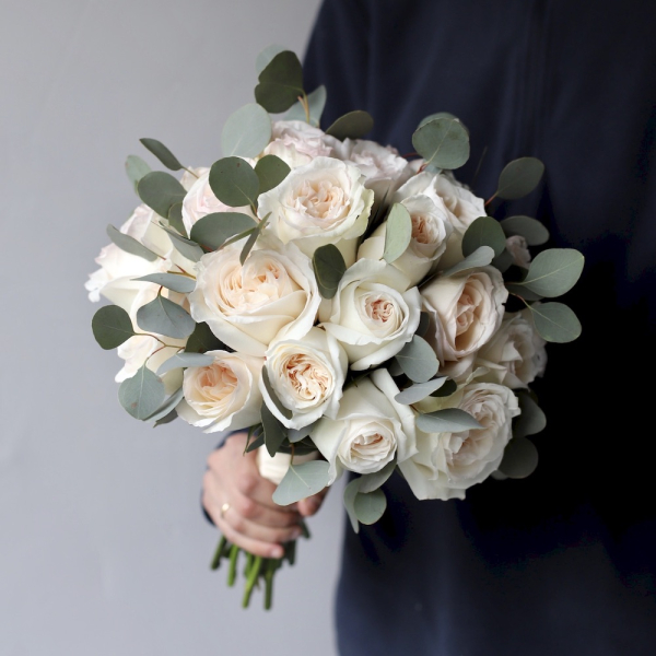 Bridal bouquet of garden David Austin roses O’Hara - Размер M 
